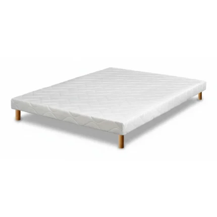 SOMMIER TAPISSIER 140 X 190 + PIEDS BOIS - BLANC