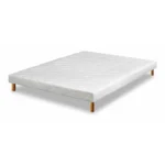 SOMMIER TAPISSIER 160 X 200 + PIEDS BOIS - BLANC