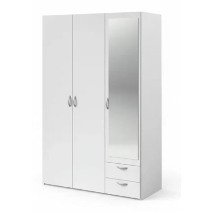 ARMOIRE 3 PORTES / 2 TIROIRS - BLANC