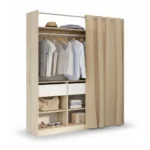 DRESSING 2 TIROIRS ET 4 NICHES - CHENE ET BLANC