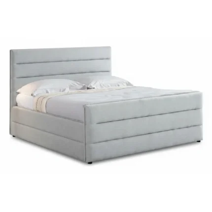 LIT 160 X 200 CM EN TISSU AVEC SOMMIER - GRIS