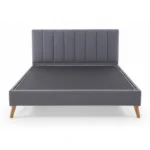 LIT 160 X 200 CM EN TISSU AVEC SOMMIER - GRIS