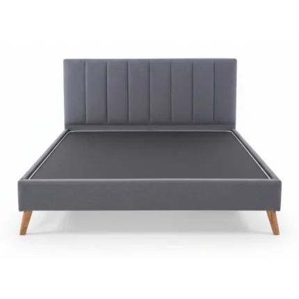 LIT 160 X 200 CM EN TISSU AVEC SOMMIER - GRIS