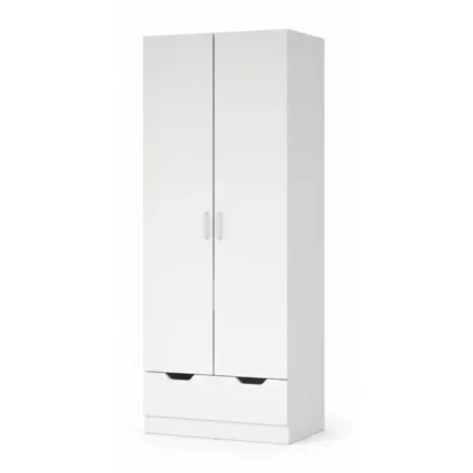 ARMOIRE 2 PORTES BLANC + 1 TIROIR INTERIEUR