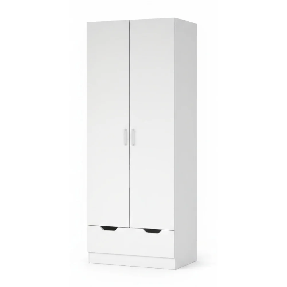 ai-product-image-165629-1770529761 ARMOIRE 2 PORTES BLANC + 1 TIROIR INTERIEUR – Image 1