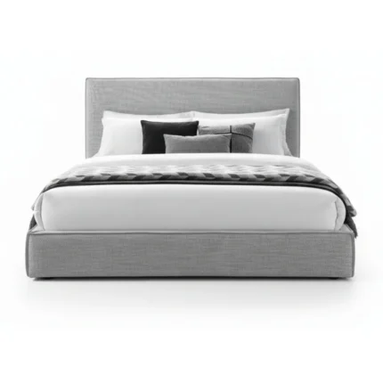 LIT 160 X 200 CM + SOMMIER  - GRIS  ( SANS MATLAS )
