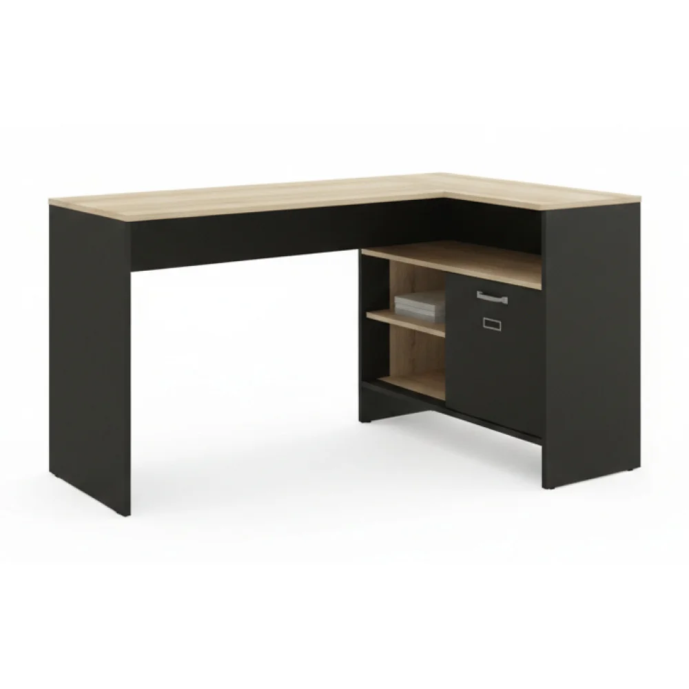 ai-product-image-166834-1771072232 BUREAU D'ANGLE 1 PORTE - NOIR ET CHÊNE – Image 1
