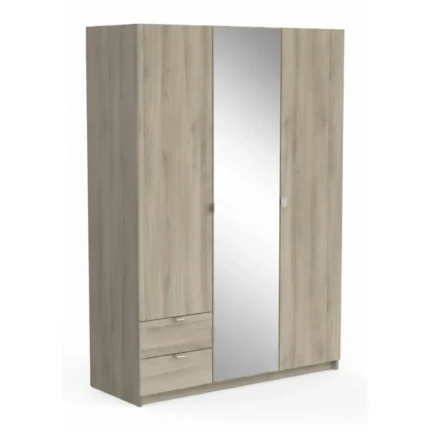 ARMOIRE 3 PORTES + 2 TIROIRS - CHENE