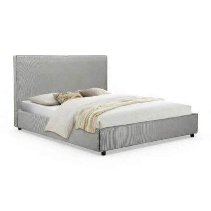 LIT 160 X 200 CM EN VELOURS - GRIS
