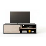 MEUBLE TV 1 PORTE - CHENE JACKSON & NOIR