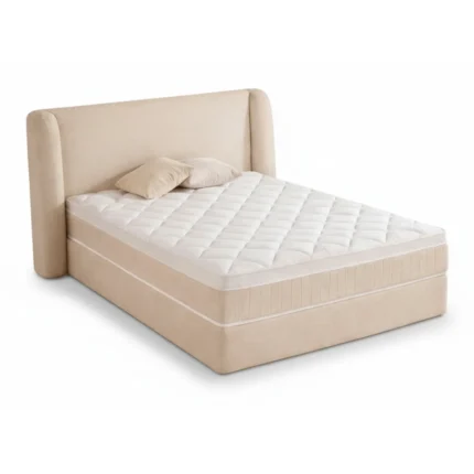 LIT 140 X 190 CM + MATELAS - BEIGE ( PACK COMPLET COMPRESSÉ )