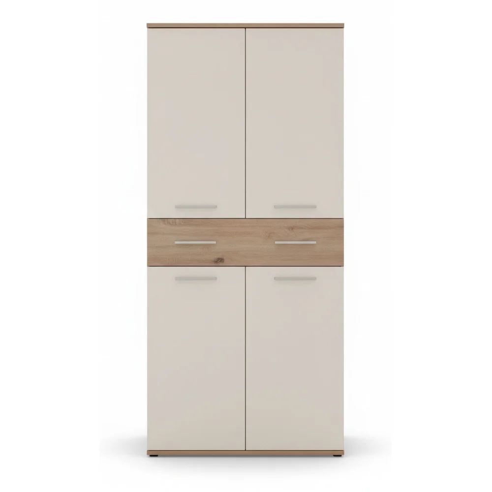 ai-product-image-167371-1771480866 MEUBLE CHAUSSURES 4 PORTES + 1 TIROIR - CHENE ET BLANC – Image 1
