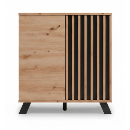 COMMODE 2 PORTES - CHENE ET ANTHRACITE
