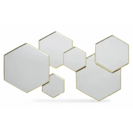 MIROIR HEXAGONAL - OR