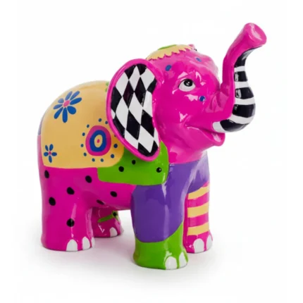 ÉLÉPHANT TROMPE EN L'AIR - ROSE