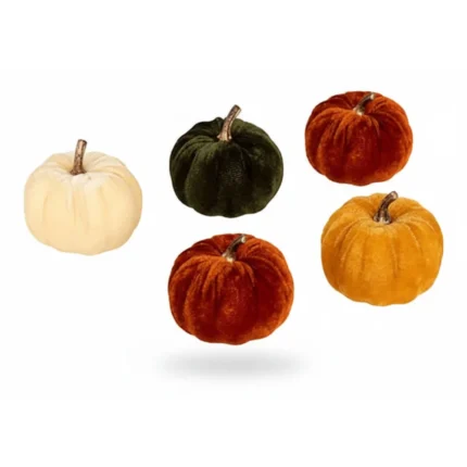 LOT DE 5 CITROUILLES - VELOURS