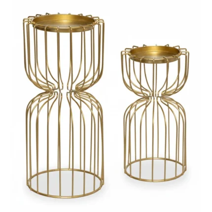 LOT DE 2 PHOTOPHORE FILAIRE - OR