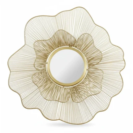 MIROIR FLEUR MÉTAL - OR