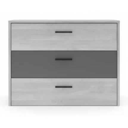 COMMODE 3 TIROIRS - GRIS