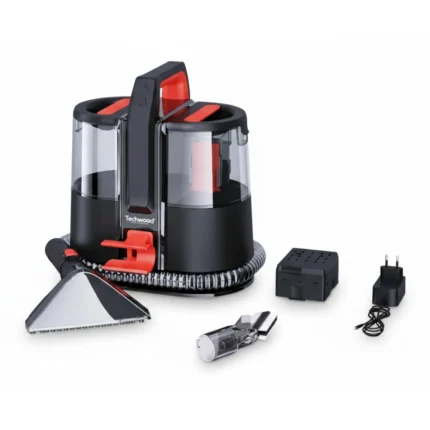NETTOYEUR DÉTACHEUR RECHARGEABLE SANS FIL - NOIR & ROUGE - TECHWOOD