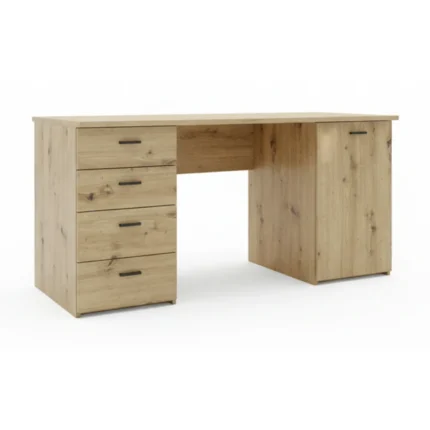 BUREAU 4 TIROIRS + 1 PORTE - CHÊNE