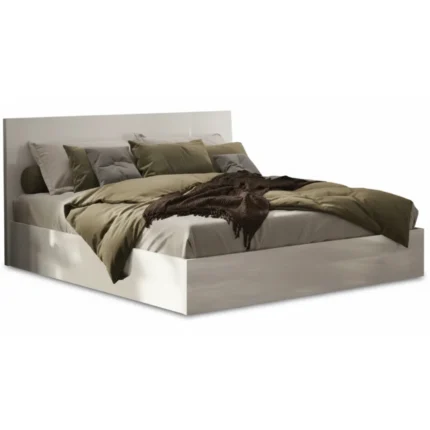 LIT 160 X 200 CM STYLE BOIS - BLANC ( SANS SOMMIER )
