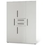 ARMOIRE 4 PORTES + 2 TIROIRS - BLANC