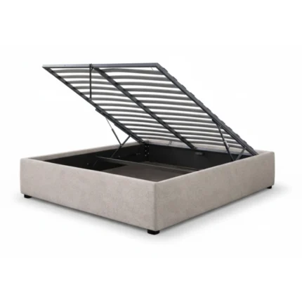 LIT COFFRE 160 X 200 CM - GRIS