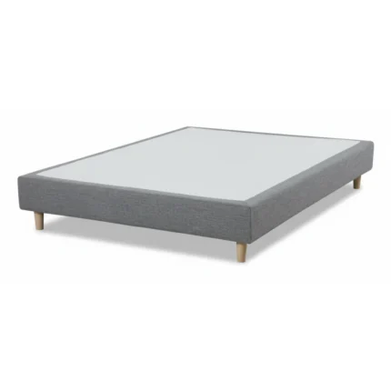 SOMMIER 160 X 200 CM TISSU - GRIS CLAIR