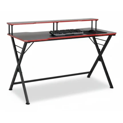 BUREAU GAMING DOUBLE PLATEAU - ROUGE & NOIR !L$