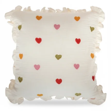 COUS. PETIT COEUR - CARRE COTON AMOUR - BLANC