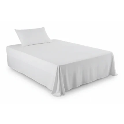 DRAP HOUSSE 160 X 200 CM - 100% COTON - CRAIE
