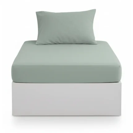DRAP HOUSSE 140 X 190 CM - 100% COTON - CELADON