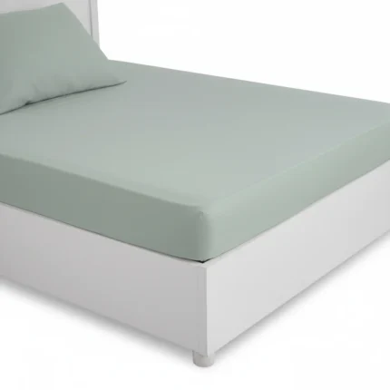 DRAP HOUSSE 160 X 200 CM - 100% COTON - CELADON