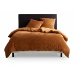 PARURE 220 X 240 CARAMEL - 100% POLYESTER RIBBED - MOKA