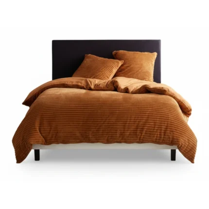 PARURE 220 X 240 CARAMEL - 100% POLYESTER RIBBED - MOKA