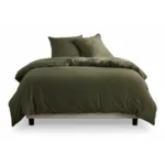 PARURE 220 X 240 MATCHA - 100% POLYESTER LAVÉ - MATCHA