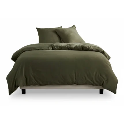 PARURE 220 X 240 MATCHA - 100% POLYESTER LAVÉ - MATCHA