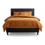 PARURE 220 X 240 CARAMEL - 100% POLYESTER LAVÉ - MOKA