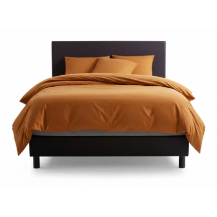 PARURE 220 X 240 CARAMEL - 100% POLYESTER LAVÉ - MOKA