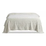 PLAID JACQUARD 130 X 180 - 100% POLYESTER / MATCHA - CREME