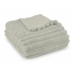 PLAID 130 X 180 CREME - 100% POLYESTER RIBBED - MOKA