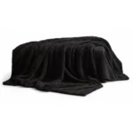 PLAID 130 X 180 REGLISSE - 100% POLYESTER / TEDDY - MATCHA / MOKA