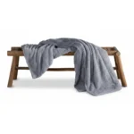 PLAID TEDDY 130 X 180 - 100% POLYESTER - ACIER