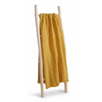 PLAID INDIAN 150 X 200 FLOW ERS - 100% GAZE COT - OCRE