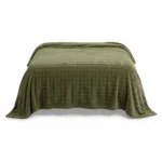 PLAID DAMIER 130 X 180 CM - 100% POLYESTER / MATCHA+MOKA - MATCHA