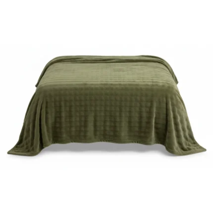 PLAID DAMIER 130 X 180 CM - 100% POLYESTER / MATCHA+MOKA - MATCHA