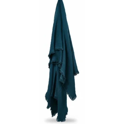 PLAID KALI 150 X 200 - 100% GAZE DE COTON - AVEC FRANGES