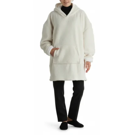 SWEAT PLAID BOUCLETTE - 100% POLYESTER - 70X87 CREME