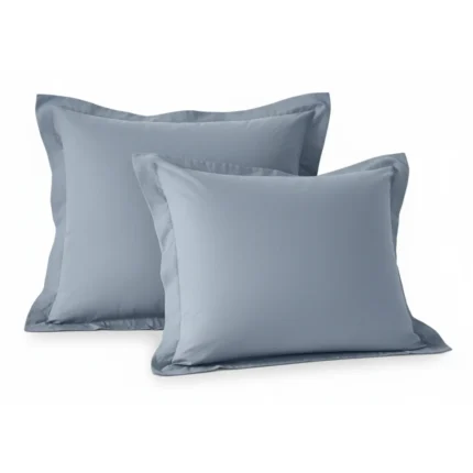 TAIES D'OREILLER 63 X 63 - 100% COTON EN LOT DE 2 - DENIM